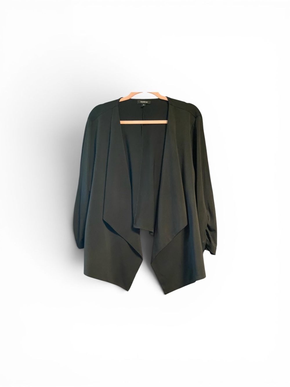 Torrid Black Draped Open-Front Blazer | Size 3X (22/24) Workwear Minimalist Chic